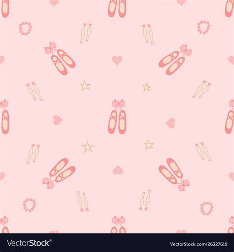 Ballerina pointe shoes and hearts on a soft pink Vector Image