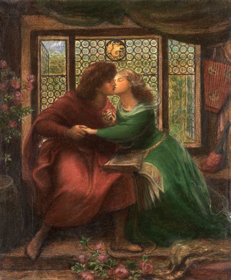 Oil On Canvas Oil Painting Dante Gabriel Rossetti Kissing Portrait