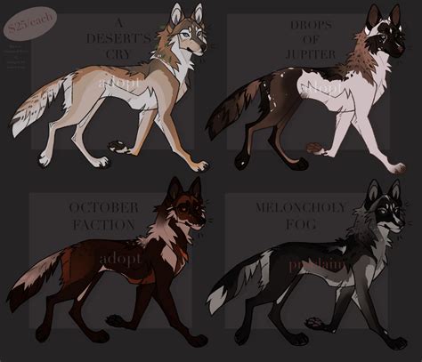 Natural Wolf Adopt Batch Closed By Honey Wisp On Deviantart