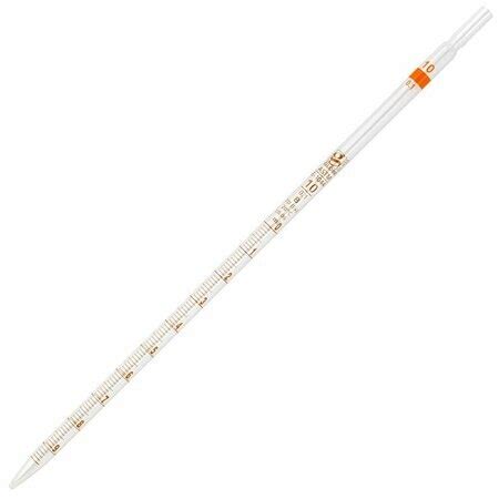 Globe Scientific Pipette Serological Globe Glass Reusable 10mL 0 1