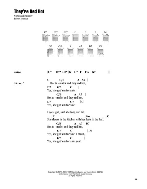 They Re Red Hot By Robert Johnson Guitar Chords Lyrics Guitar Instructor