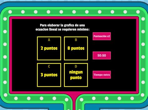 Sistema De Ecuaciones Lineales Gameshow Quiz