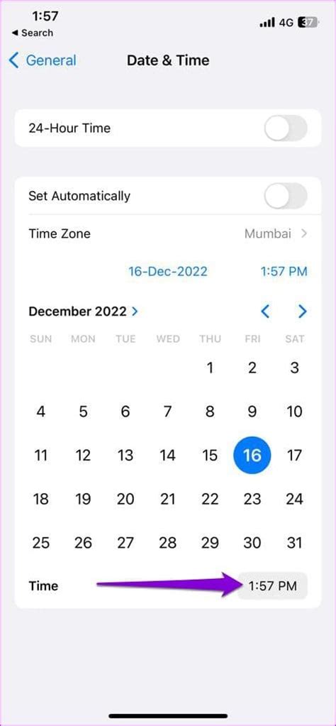 how to fix the time on iphone