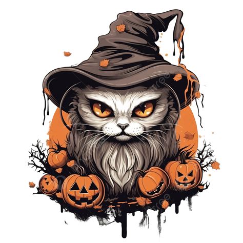 Halloween Scary Cat Lady Halloween T Shirt Design Vector Witch Broom Witch Halloween Witch