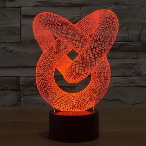 Love Knot 3d Optical Illusion Led Lamp Hologram The Yoga Mandala