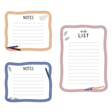 Conjunto de modelos de lista de planejador | Vetor Premium