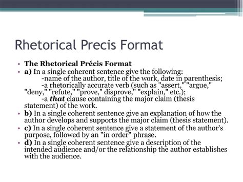 Rhetorical Precis Introduction Ppt Download