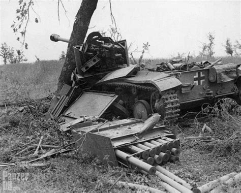 What's left of a Marder II tank destroyer, knocked out somewhere near ...