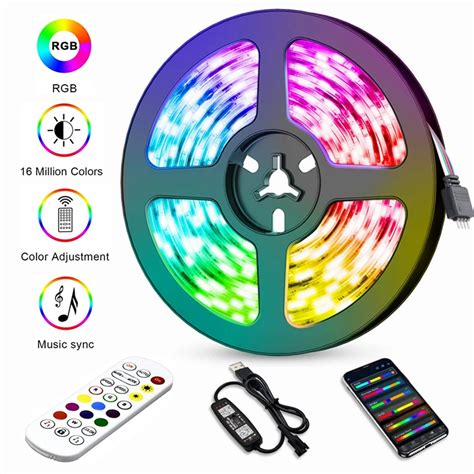 Rgbic Luzes Led Strip Ws2812 Smd 5050 Bluetooth Controle Remoto