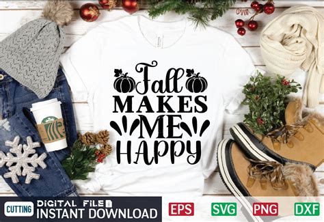 Fall Makes Me Happy Svg Graphic By Craftssvg30 · Creative Fabrica