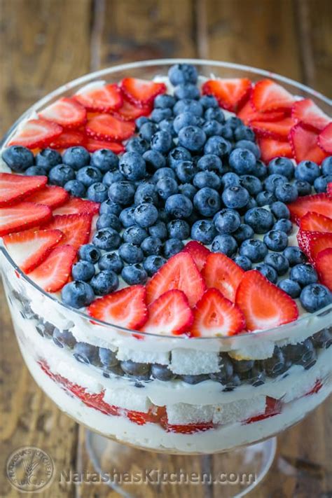 No Bake Berry Trifle Strawberry Blueberry Trifle 4th Of July