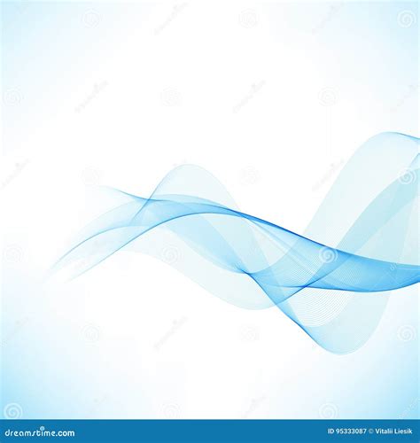 Blue Wave Abstract White Background Stock Vector Illustration Of