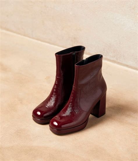 Boots Bordeaux Verni Alissa Boots Bottines Femme Mellow Yellow