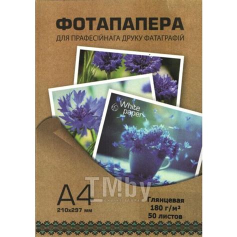 Купить фотобумага WHITE PAPER глянцевая, 180 г/м2, А4, 50 л. в Минске ...