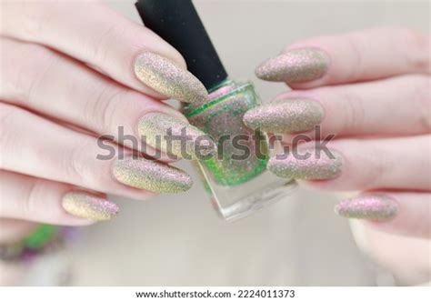 Female Hand Long Nails Nude Beige Stock Photo Shutterstock