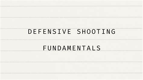 USCCA Defensive Shooting Fundamentals FTS Firearm Training