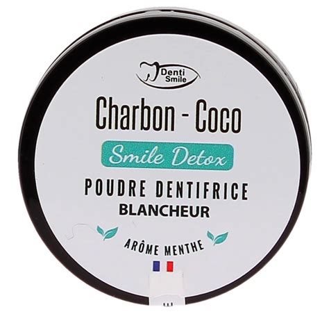 Charbon coco poudre dentifrice arôme menthe Denti Smile