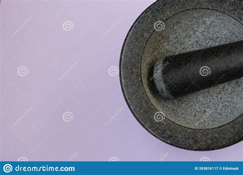 Granite mortar with pestle stock image. Image of pestle - 263816117