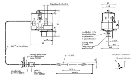 Schutz Temperatur Begrenzer 130C 1 Polig 56 10521 590