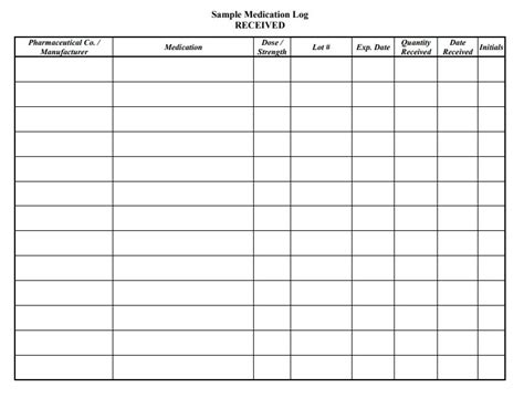 Medication Log Templates Free Printable Editable Ms Word Formats