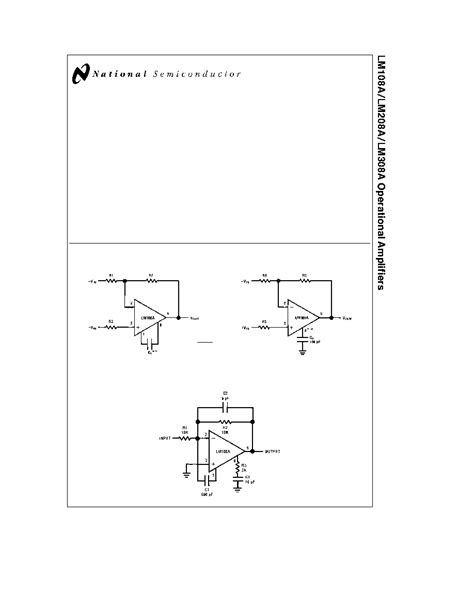 LM308 Datasheet 1 8 Pages NSC Operational Amplifiers