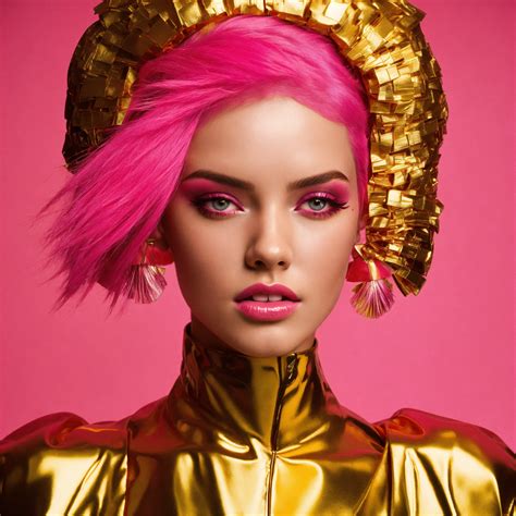 Lexica Hot Gold Full Body Pink Gold Hot Pink Hair Hot Pink Hair Hot Pink Eyes Hot Pink Hair