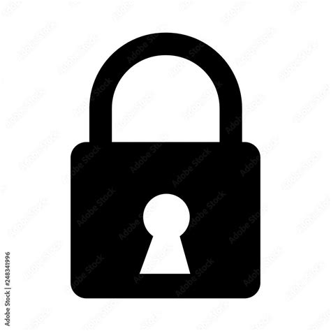 Safety Lock Icon For Protecting Password Isolated On White Background