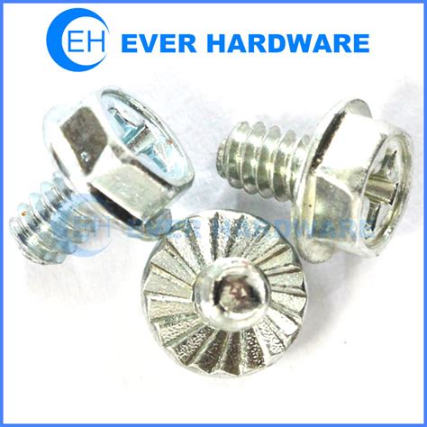 Computer case screws phillips hex flange head pc mounting zinc plating