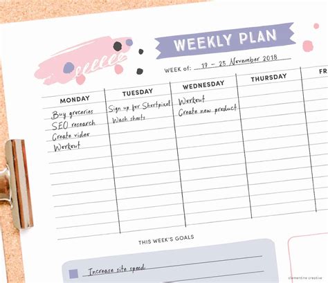 Get Organised With This Free Printable Weekly Planner Cute