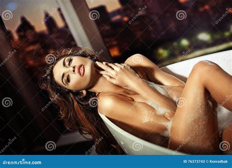 Nude Sensual Lady Taking A Bath Stock Image Image Of Alone Light 76373743
