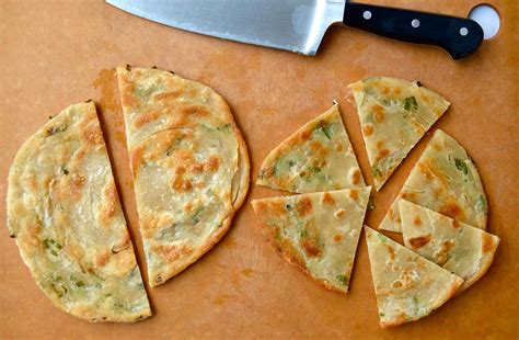 Easy Scallion Pancakes With Soy Dipping Sauce Just A Taste