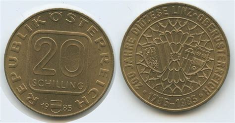 Österreich 2 Republik 20 Schilling 1985 G12239 200 Jahre Diözese Linz