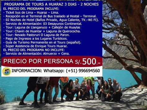 Tarifas Precios Económicos de Tours en Huaraz Ancash