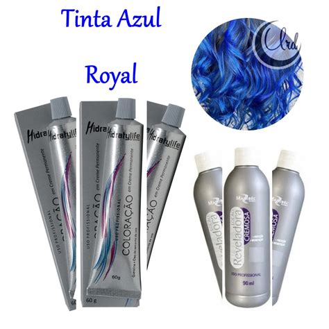 Kit Cabelo Azul Royal Intenso Tinta Ox Ml Mairibel Shopee Brasil