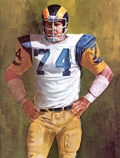 Merlin Olsen Los Angeles Rams Defensive Tackle Portrait By David Boss