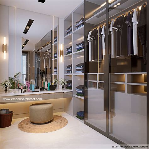 Desain Walk In Closet Interior Rumah Modern 3 Lantai Bapak Albert Di