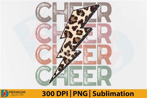 Cheer Png Mom Leopard Lightning Bolt Graphic By Premium Digital Files