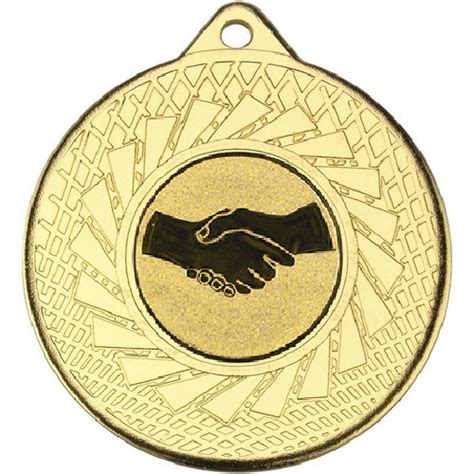 Handshake Blade Medal Gold 50mm Buy Online In UK