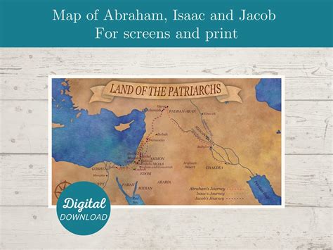 Map of Abraham's Journey, Map of Biblical Patriarchs, Old Testament Map ...