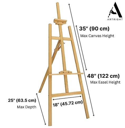 ArtRight Artists 4 Feet Adjustable Wooden Easel Painting Stand with ...