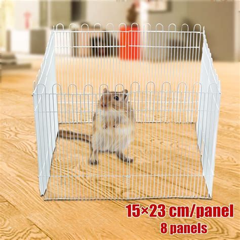 15x23cm 8 Paneller Mini Katlanır Evcil Hayvanlar Playpen Hamster Metal