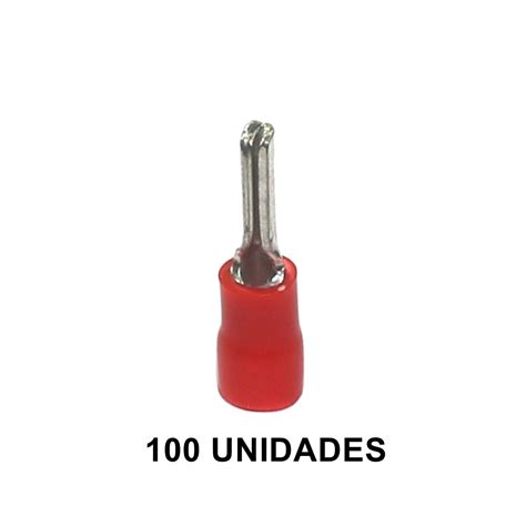 Terminal Pré Isolado Pino Agulha Para Cabo 1 5mm² Vermelho 100