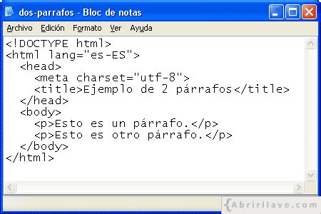 Ejemplos De Paginas Web En Bloc De Notas Opciones De Ejemplo