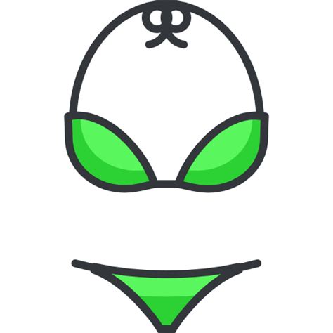 Bikini Roundicons Premium Lineal Color Icon