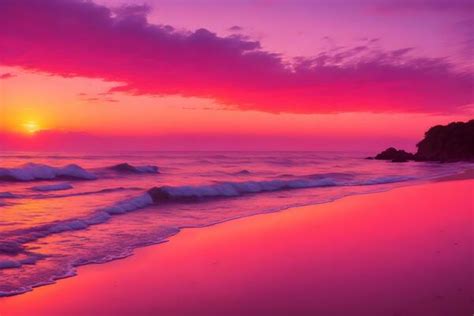 Beach Pink Sunset Stock Photos, Images and Backgrounds for Free Download