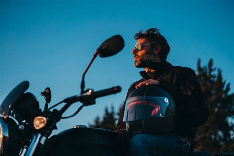 Biker Visiting Tuscany Italy By Stocksy Contributor Studio