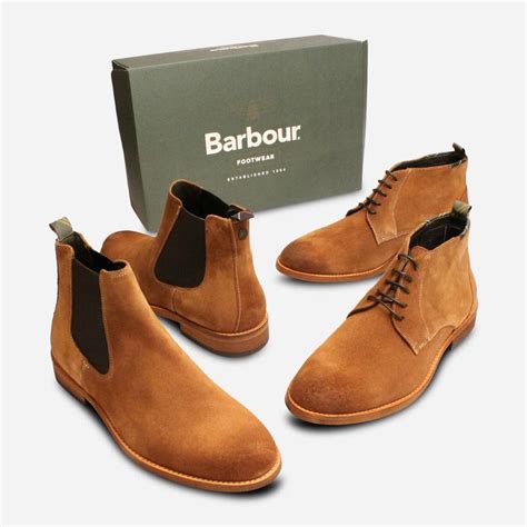 Barbour Designer Light Brown Suede Lace Up Benwell Boots