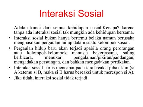 Proses Sosial Interaksi Sosial PPT