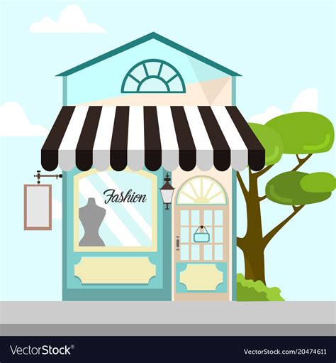 Fashion Store Front Building Background Royalty Free Vector