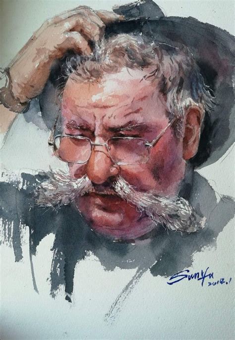 52 Male Watercolor Portrait Ideas Portrait Peinture Portraits